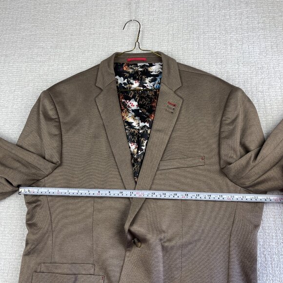 Au Noir Jacket Sports Coat Casual Blazer Trippy Tiger AOP 2 Button Brown 46R - Picture 7 of 16